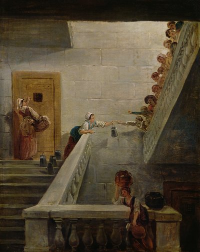 Distributing Milk at St. Lazare Prison by Hubert Robert